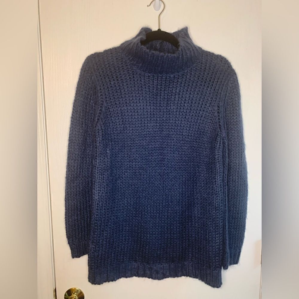 Magaschoni‎ Blue mock turtle neck Sweater size S